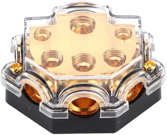 Distributore 32 Ampere - Stabilizzatore di Corrente - Resistente ai Colpi - Polimero - 1 Ingresso/5 Uscite - Dimensioni 51 x 70 x 32 mm