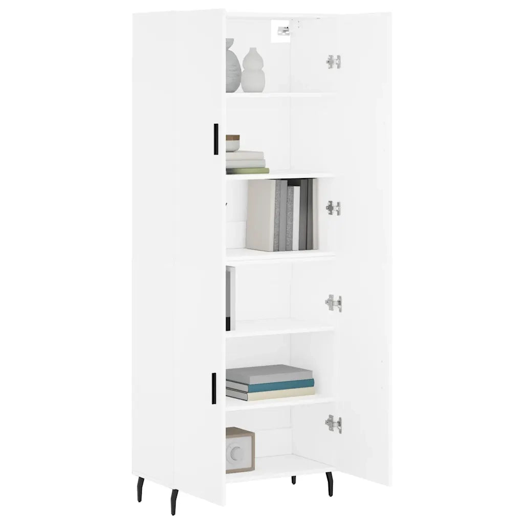 Credenza | Madia | Buffet da pranzo | Armadio da pranzo Bianca 69,5x34x180 cm in Legno Multistrato