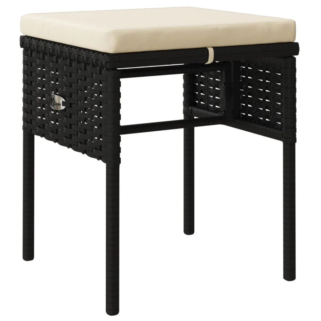 Set di mobili da giardino mobili da esterno 6 pezzi con cuscini resina intrecciata nera 02_0016843