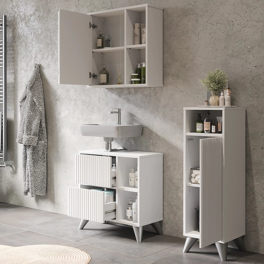 Vicco Set di mobili da bagno Bianco 3 parti
