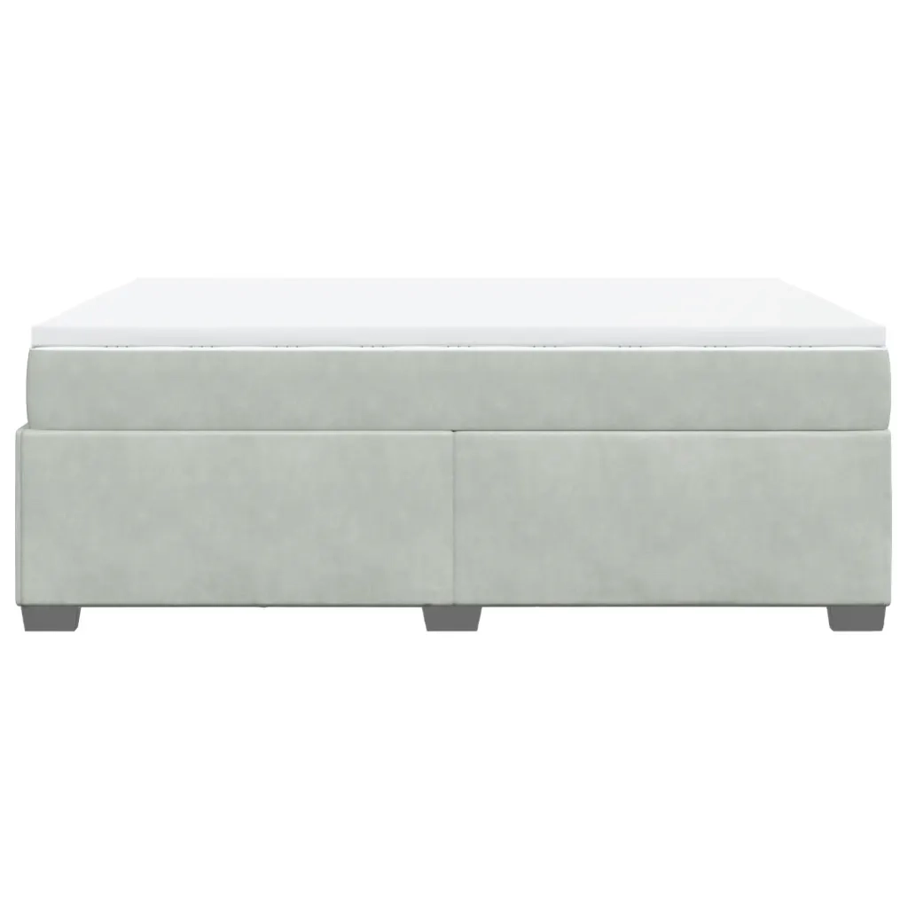 Giroletto a Molle con Materasso Grigio Chiaro 140x190cm Velluto