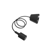 Trade Shop - Pendente A Soffitto Lampadario Lampada Moderno Cavo In Tessuto 1m Colore - Nero