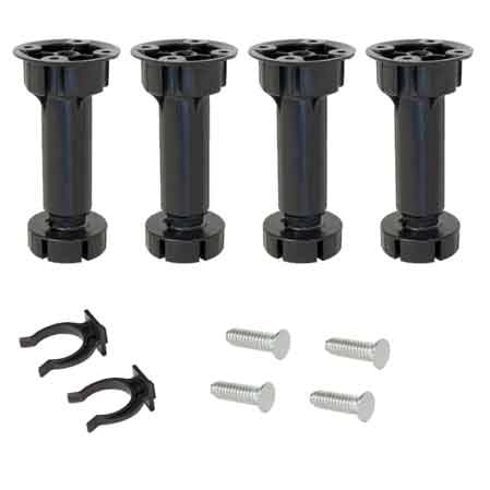 KIT PIEDI CON BASE E PINZA PER MOBILI Ø 40 mm - 100 mm - 130h