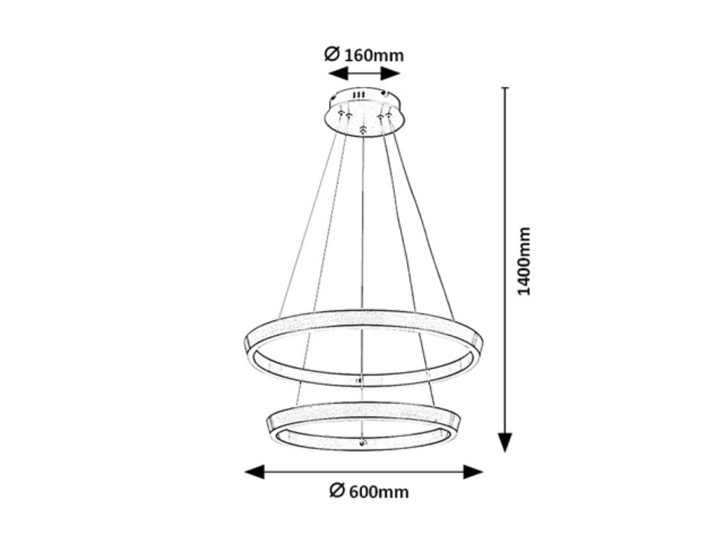 Lampada sospesa LED Nevira 2 anelli bronzo Rabalux