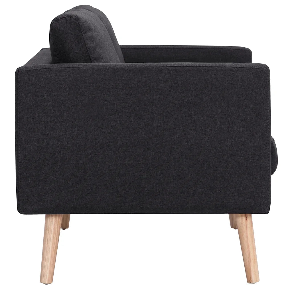 Divano a 2 Posti-Sofa 2 Posti in Tessuto Nero