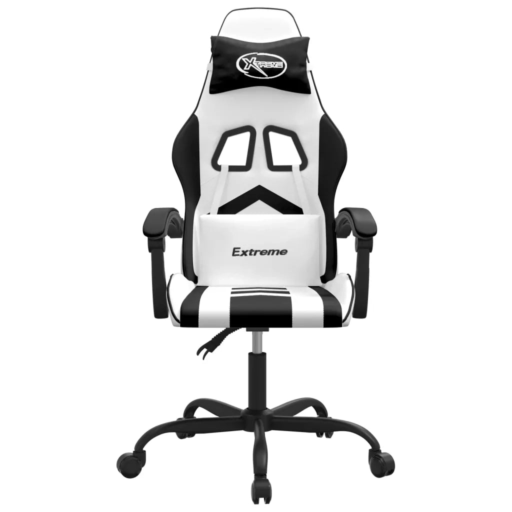 vidaXL Sedia da Gaming Bianco e Nero in Similpelle