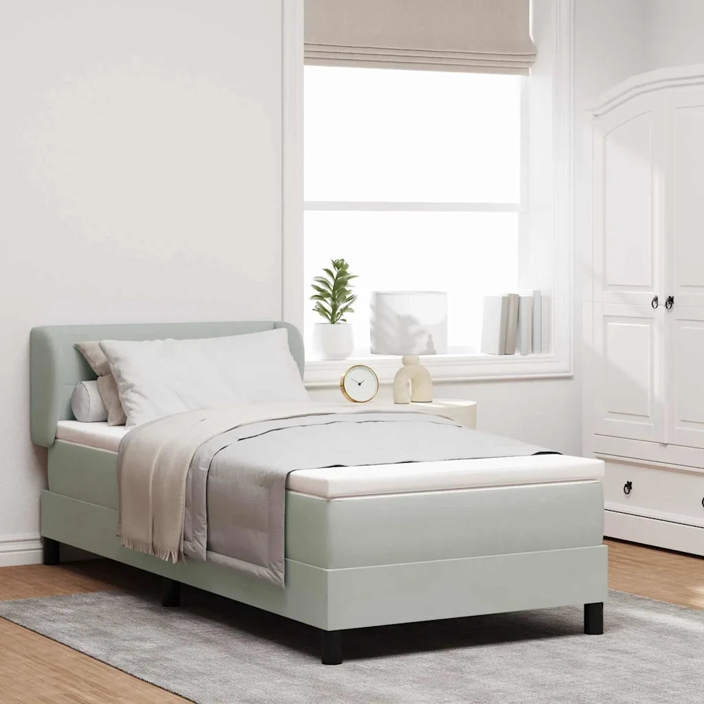 Letto a molle con testiera Grigio chiaro 80 x 200 cm Velluto 3340358