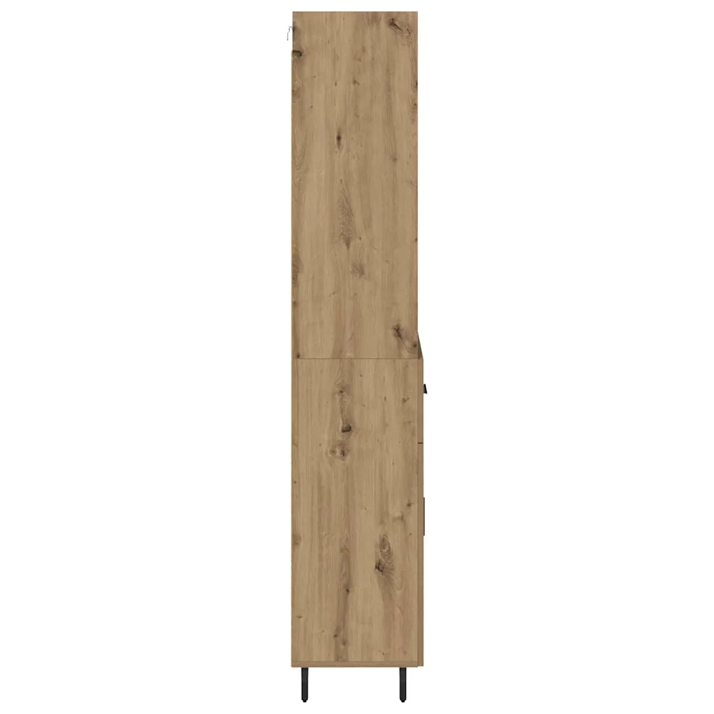 Credenza | Madia | Buffet da pranzo | Armadio da pranzo con cassetto Rovere artigianale 69,5 x 34 x 180 cm