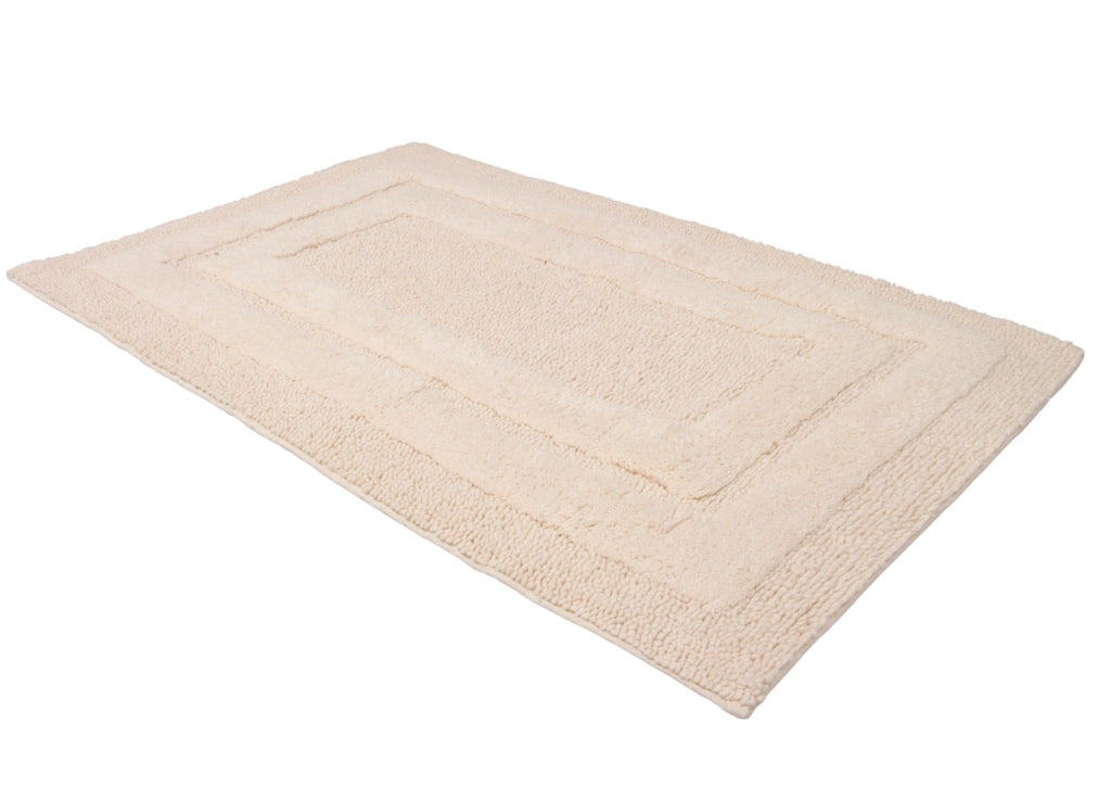 Tappeto Casa Bagno Cotone Spugna Morbida Tinta Unita Antiscivolo Sirio Farina - 55x100 - Farina