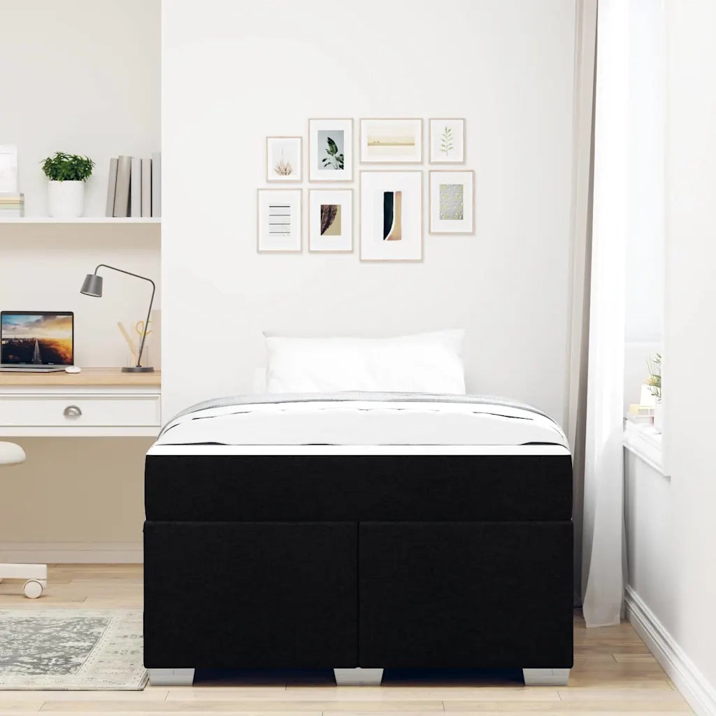 Struttura del letto con materasso Nero 120 x 190 cm Tessuto