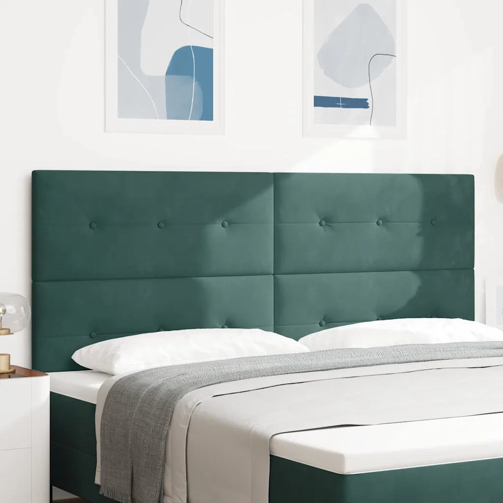 Testiera | Testata LED con strisce LED Verde 200 cm Velluto