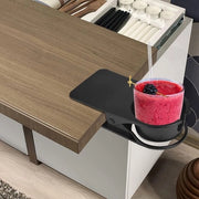 Oggetto da appendere, tavolo mobile, scrivania, contenitore laterale, bicchiere da birra, bicchiere, bibita, tazza da tè, tazza da caffè, piattino, design clip per la casa, ufficio (bianco)