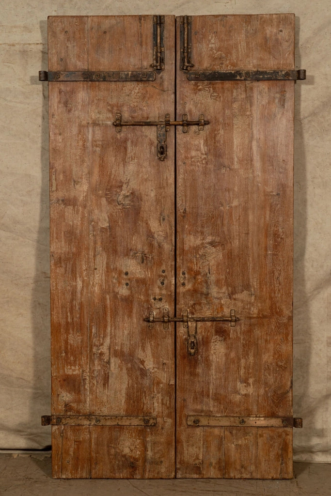 Biscottini Porta portone in legno massello e ferro da interno o da esterno vecchia e antica medievale scorrevole