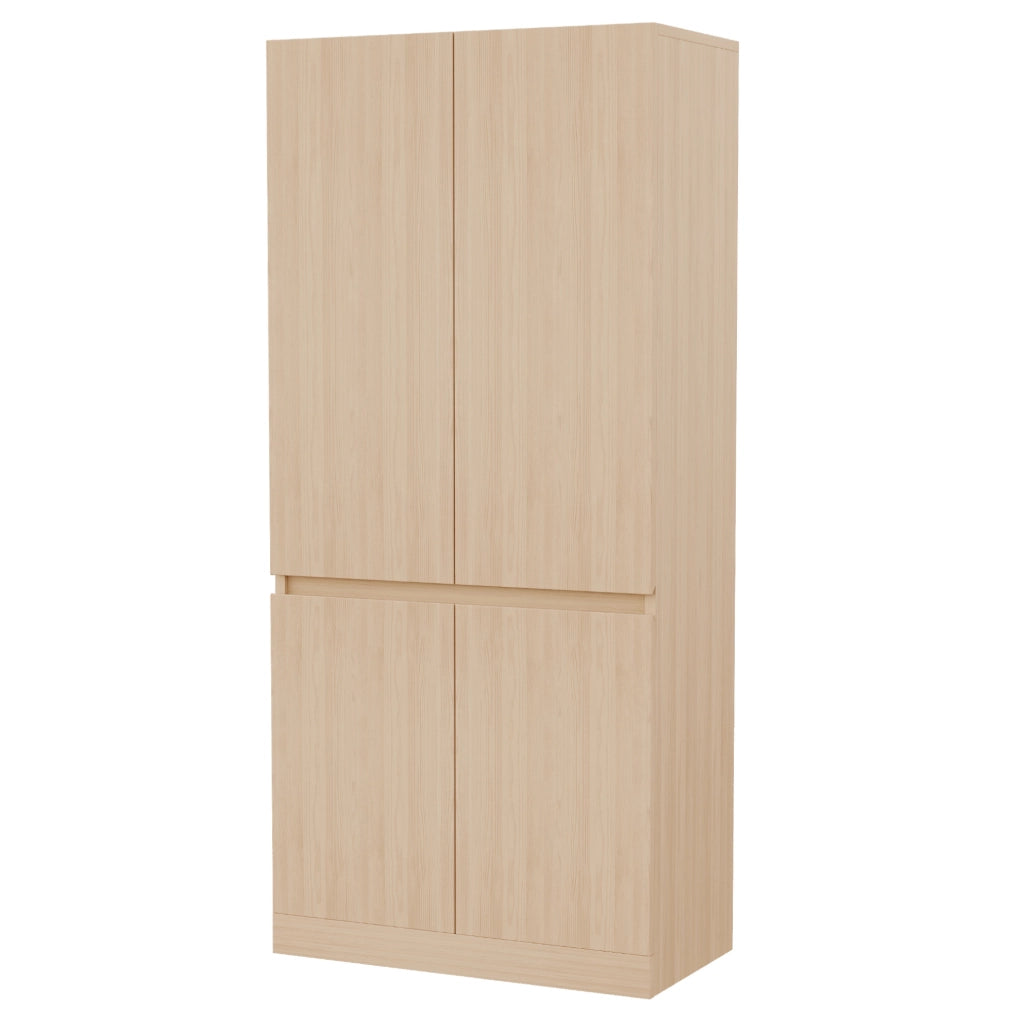 Armadio a due ante 70 x 40 x 170 cm in legno colore naturale; con ampio spazio interno