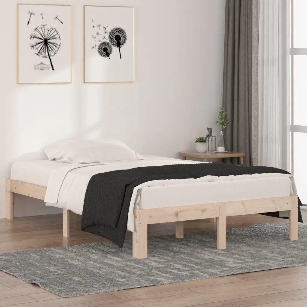 Letto matrimoniale | Letto per adulti | Giroletto in Legno Massello 120x190 cm Small Double