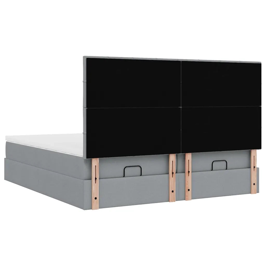 Struttura Letto Pouf con Materassi 200x200 cm in Tessuto 3313699