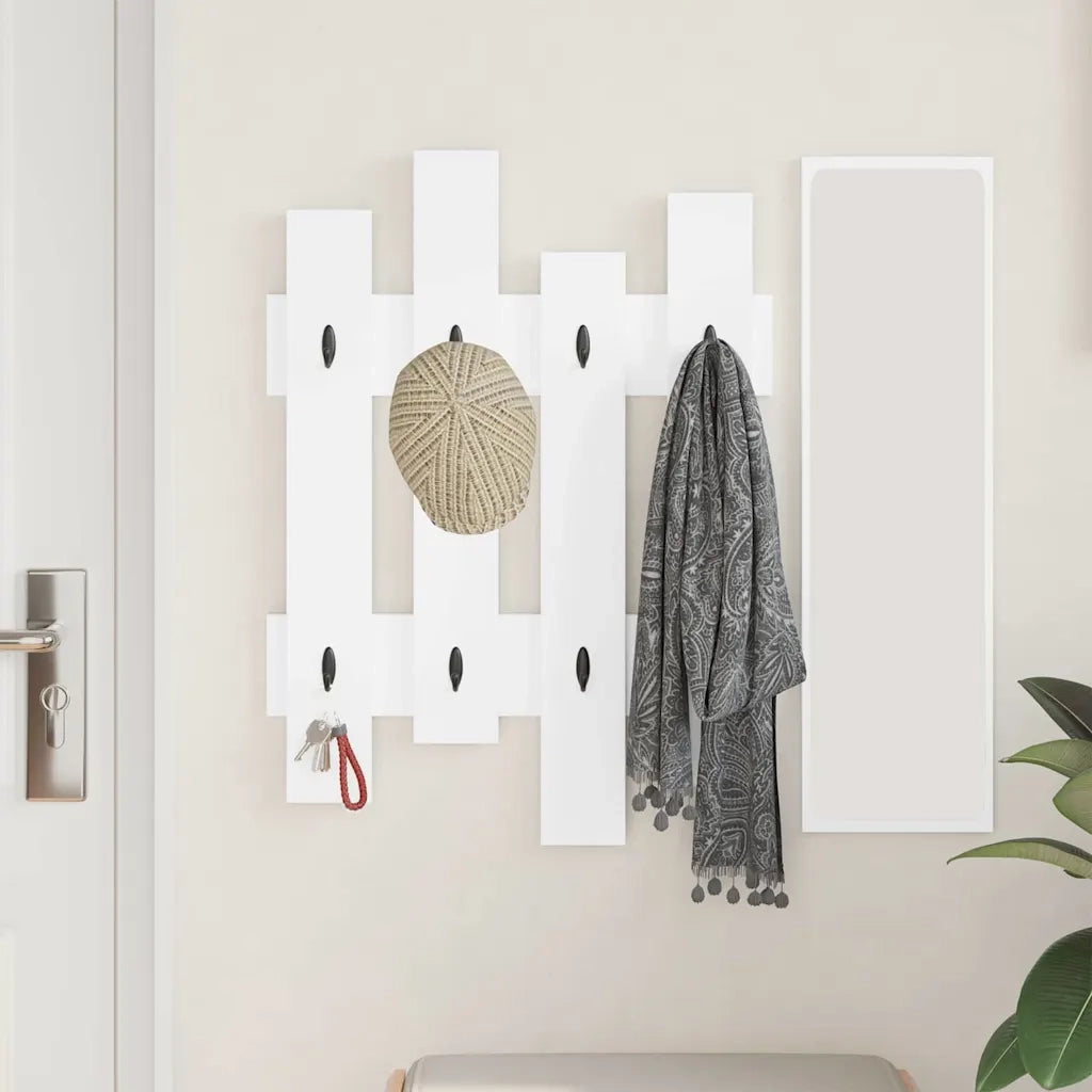 vidaXL Appendiabiti a muro Bianco 60 x 3 x 82 cm Legno multistrato