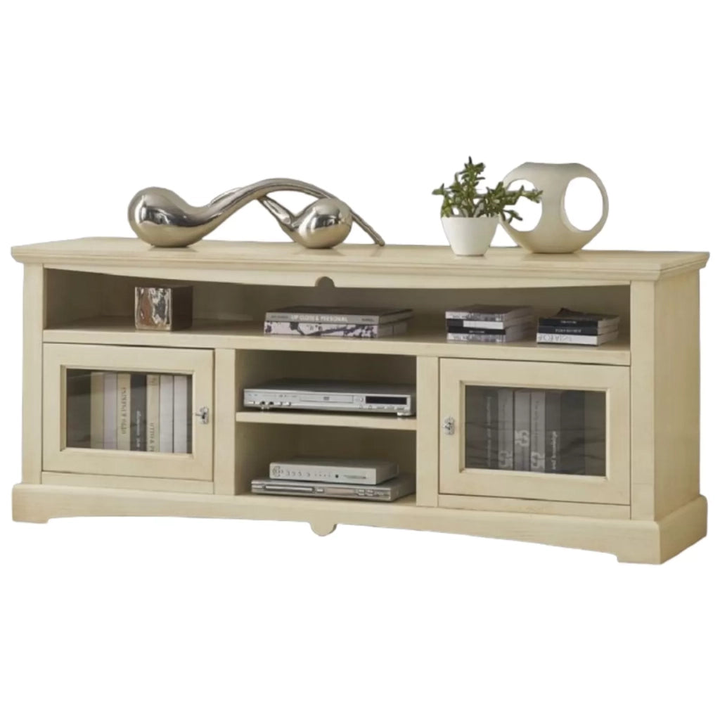 Mobile porta tv goccia 170*46*69h, legno, colore avorio - Mobili 2G