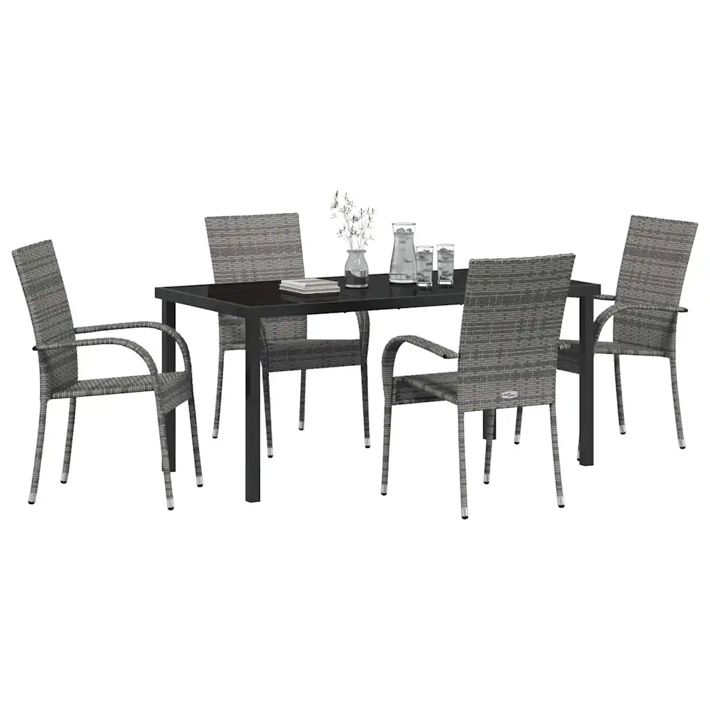 Set da Pranzo per Giardino 5 pcs Grigio 3379411