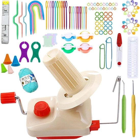 Manuale Girospina per Filato - Installazione Facile - Girospina per Filato - Girospina per Filato e Swift con 108 Pezzi Kit per Marcatura Filato
