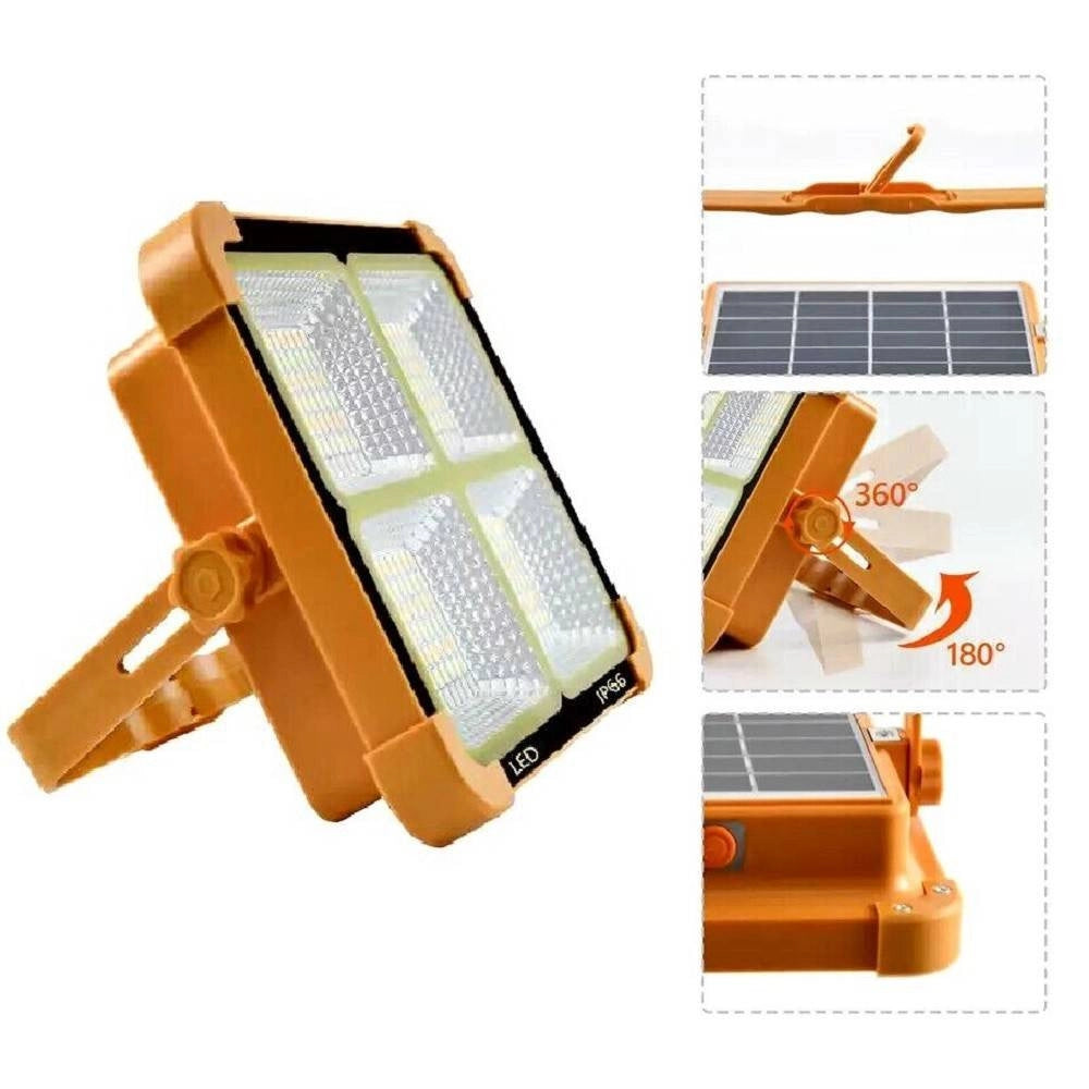 Trade Shop - Luce Faro 120 W Emergenza Portatile Ricaricabile Pannello Solare Power Bank Usb -