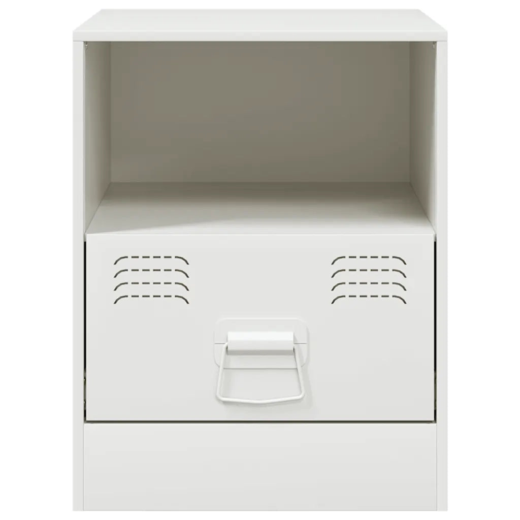 Comodino Bianco 34,5x39x44 cm in Acciaio 841761