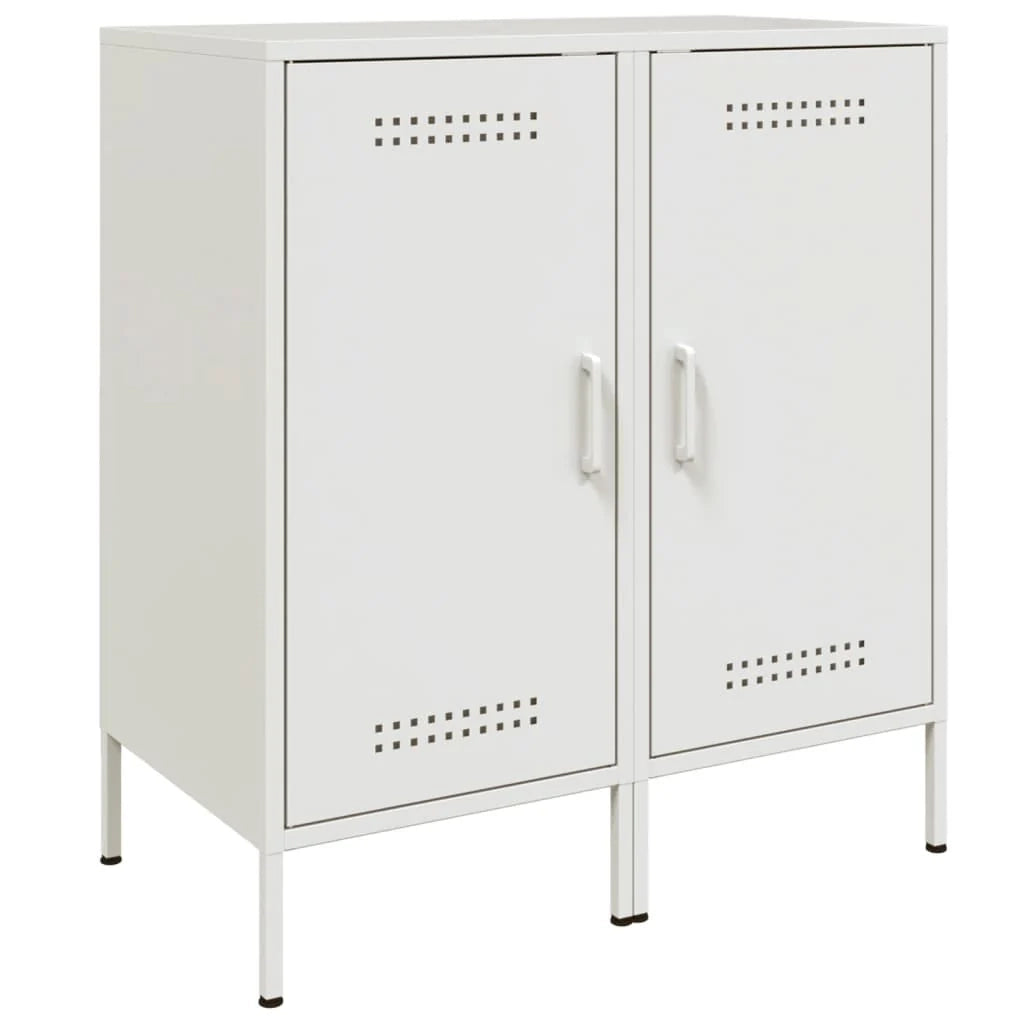 Buffet credenza cassettiera armadio mobile contenitore organizer per cucina soggiorno salotti set da 2 36 x 39 x 79 cm acciaio bianco 02_0036656