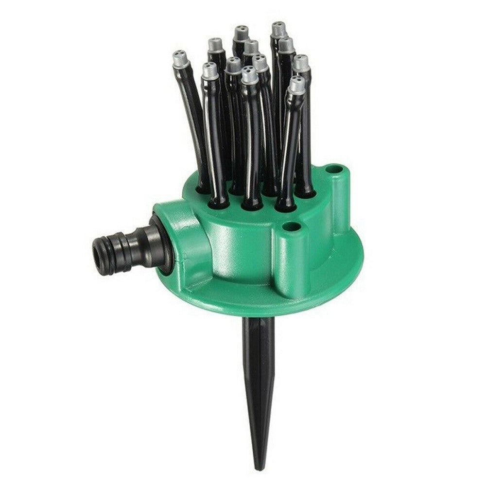 Trade Shop - Spruzzatore Acqua Giardino Irrigatore 360 Gradi Rotante 12 Tubi Innaffia Prato -