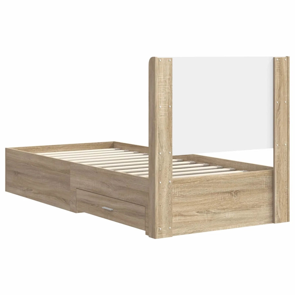 Struttura del letto con stoccaggio e testata Rovere Sonoma 3414143