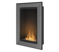 Camino a Bioetanolo da Parete/Incasso 55x79 cm Frame 550 Inox