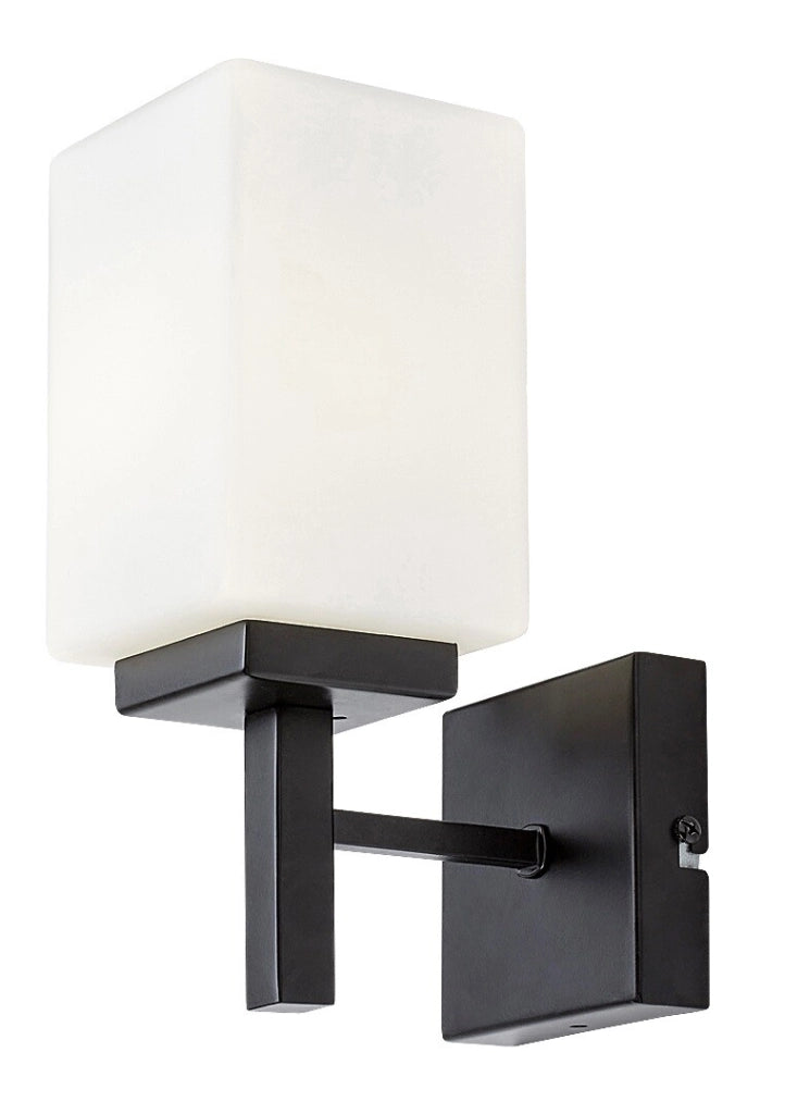 Applique bagno Zenkai nero vetro bianco E14 IP44 Rabalux