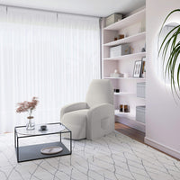 Copripoltrona Reclinabile Elasticizzato Taglia Unica con Tasca Laterale Panna