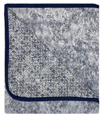 Copridivano con Penisola Destra Seduta 240 cm in Poliestere e Cotone Blu Scuro