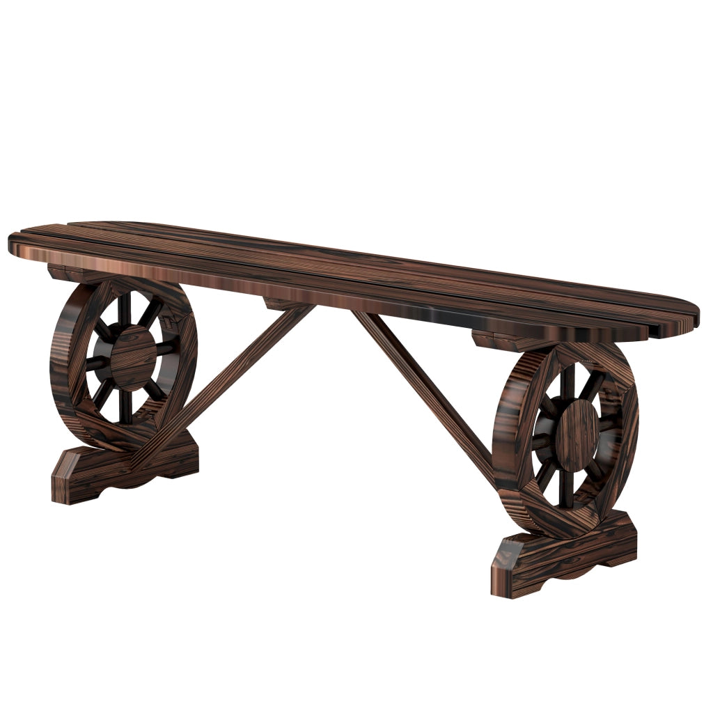 Banco in Legno con Ruote ¨C Zephmum ¨C Grigio 120x39x29 cm