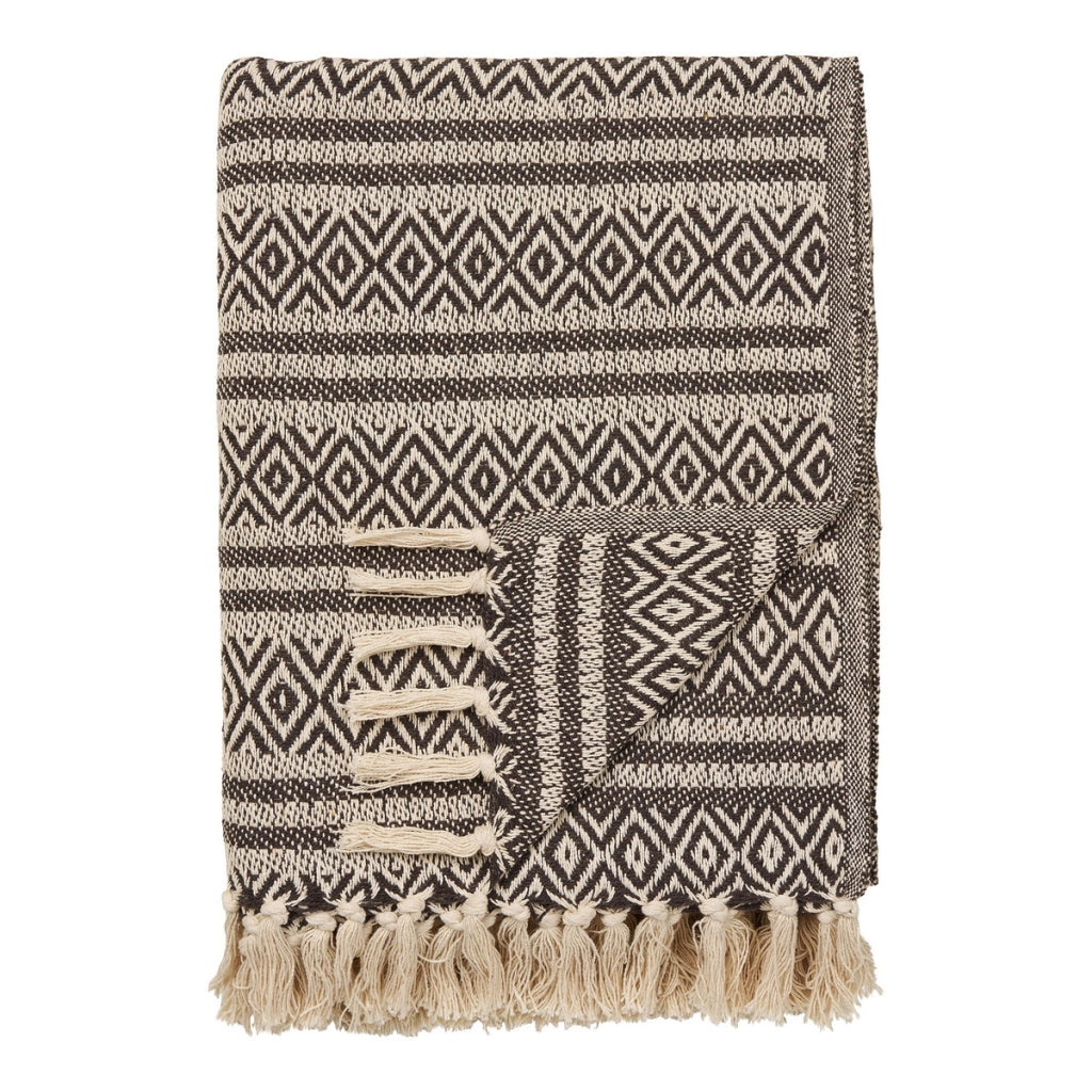 Plaid Adana, Marrone, Cotone, 130x180x1 cm