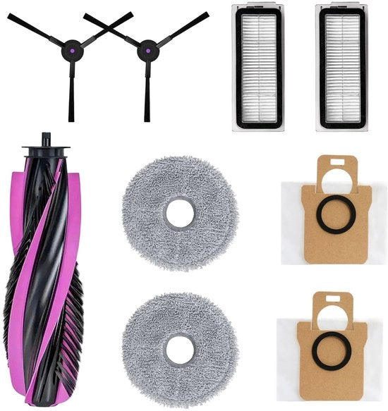 Accessori per Robot Aspirapolvere compatibili con V30 V3S / RHSW-V30U1 - Set di Ricambio - 1 Pennello Principale, 2 Pennelli Lateral, 2 Filtro HEPA, 2 Pannelli di Pulizia, 2 Sacchi di Polvere