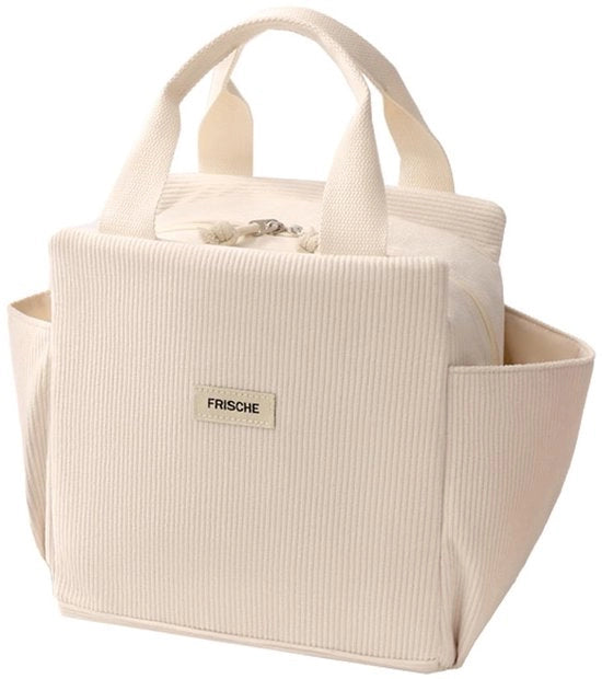 Borsa da picnic per donne, piccola borsa di corduroy, grande capacità 12 litri, borsa da picnic con 2 tasche laterali, per il ripostiglio di bicchieri, ombrelli, servizi, per pic nic, lavoro, scuola (A)
