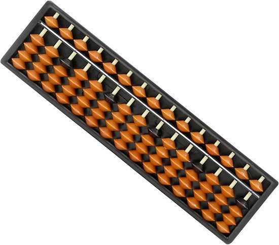Strumento di aiuto per l'aritmetica per bambini - Abaco cinese di legno 15 cifre marrone 1 pezzo