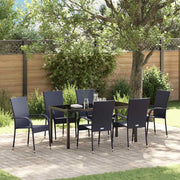 Set da Pranzo per Giardino 7 pcs Nero 3379405