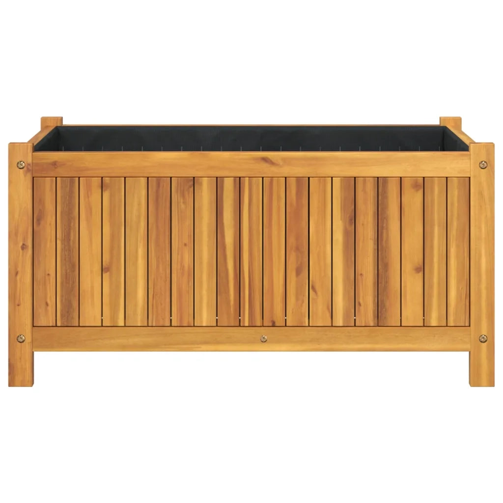 Fioriera Giardino con Rivestimento 80x42x40 cm Massello Acacia 366435