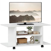 Mobile TV con Ripiani e Ruote ¨C zephmum ¨C Bianco 80x40x40 cm
