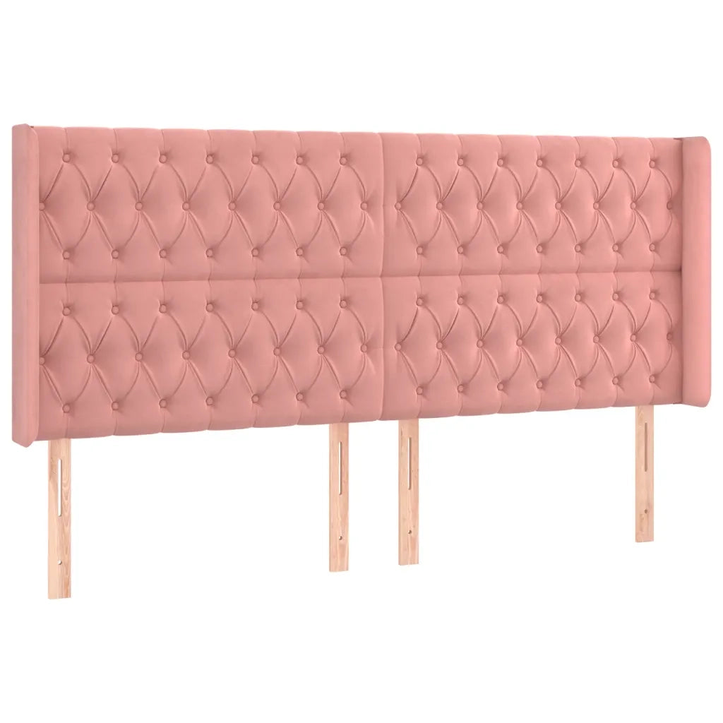 Testiera a LED rosa 183x16x118/128 cm in Vellutocod mxl 97914