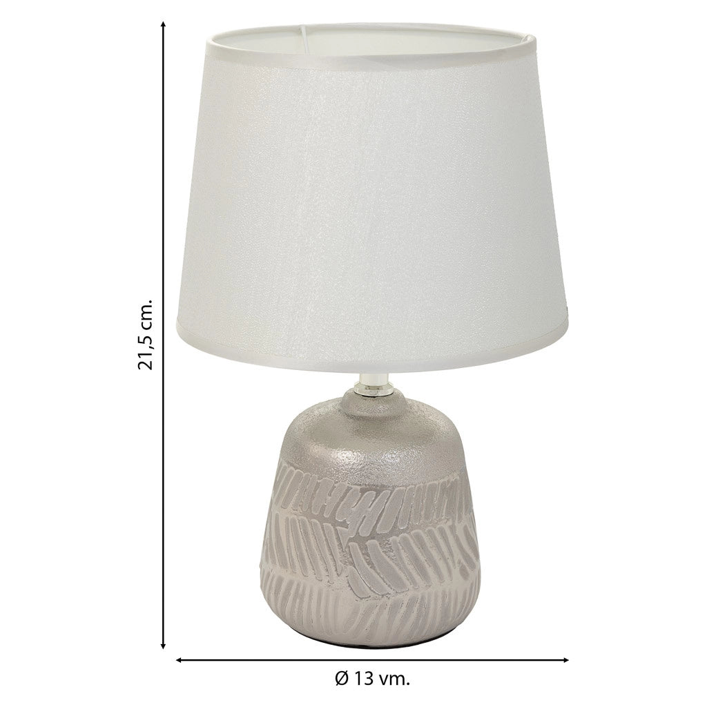 Lampada da tavolo in ceramica argento 13x13x21,5h