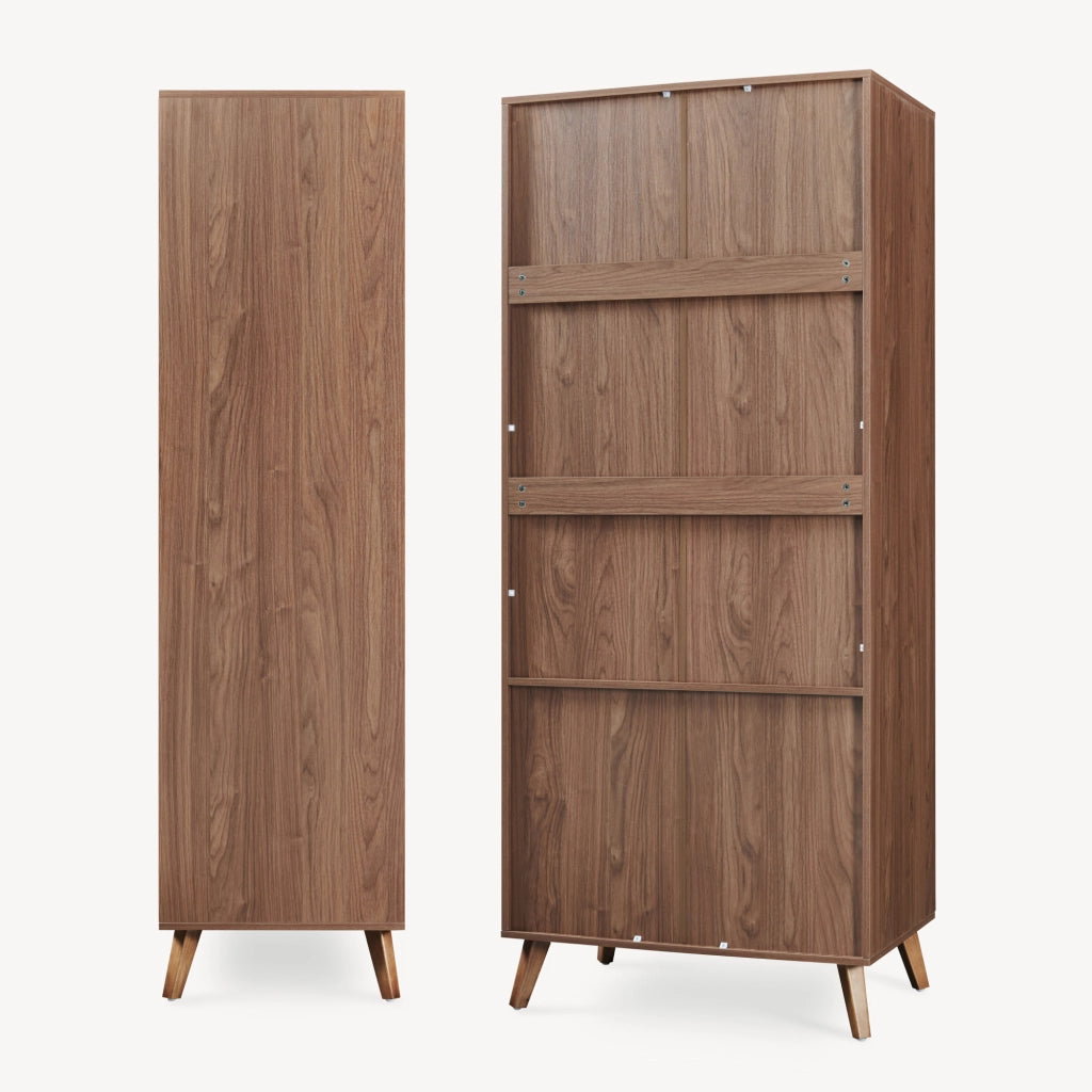 Armadio Guardaroba Norg con 2 Ante e Scomparto 191x80x52 cm - Effetto Noce [en.casa]