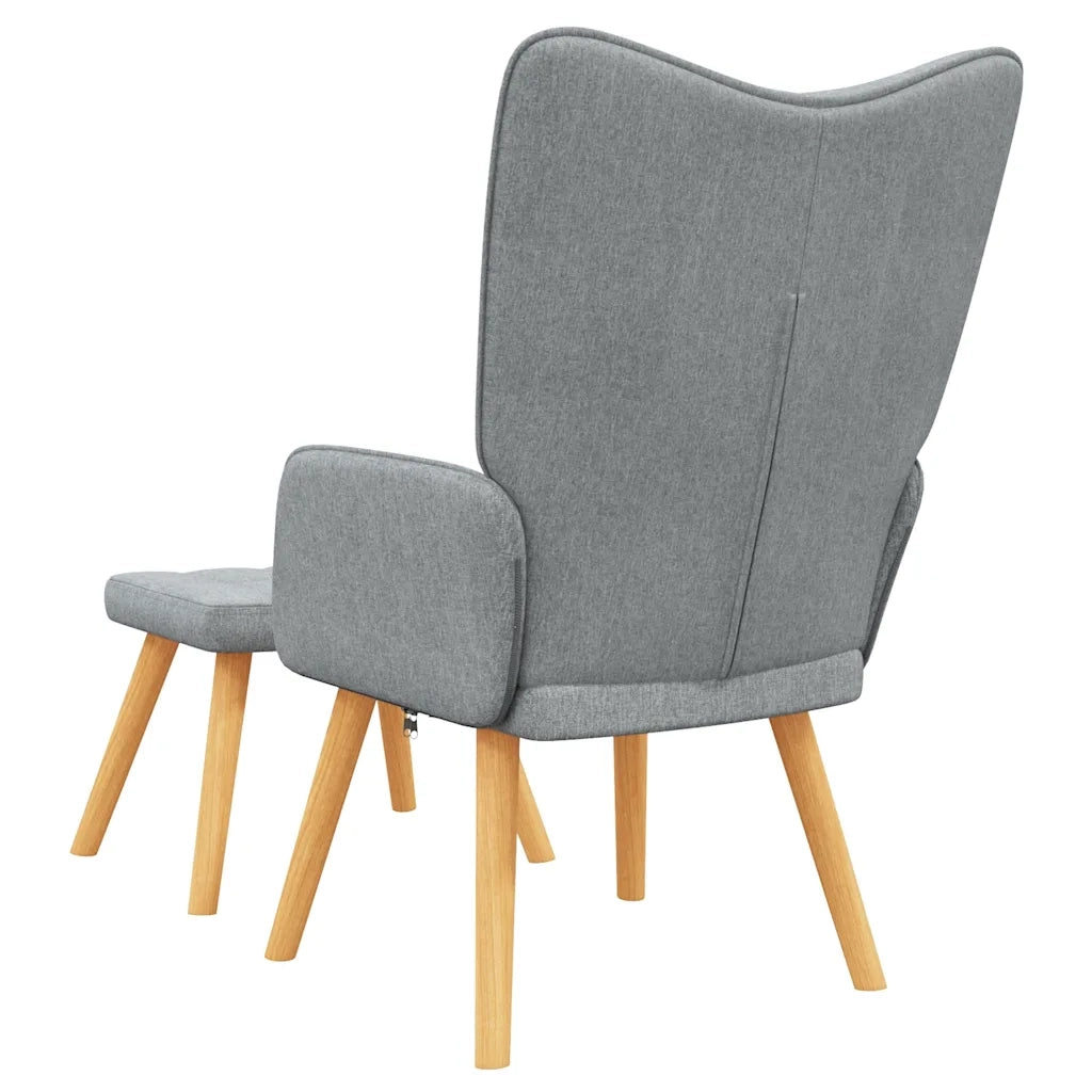 Poltrona Relax con Poggiapiedi Grigio Chiaro in Tessuto cod mxl 32682