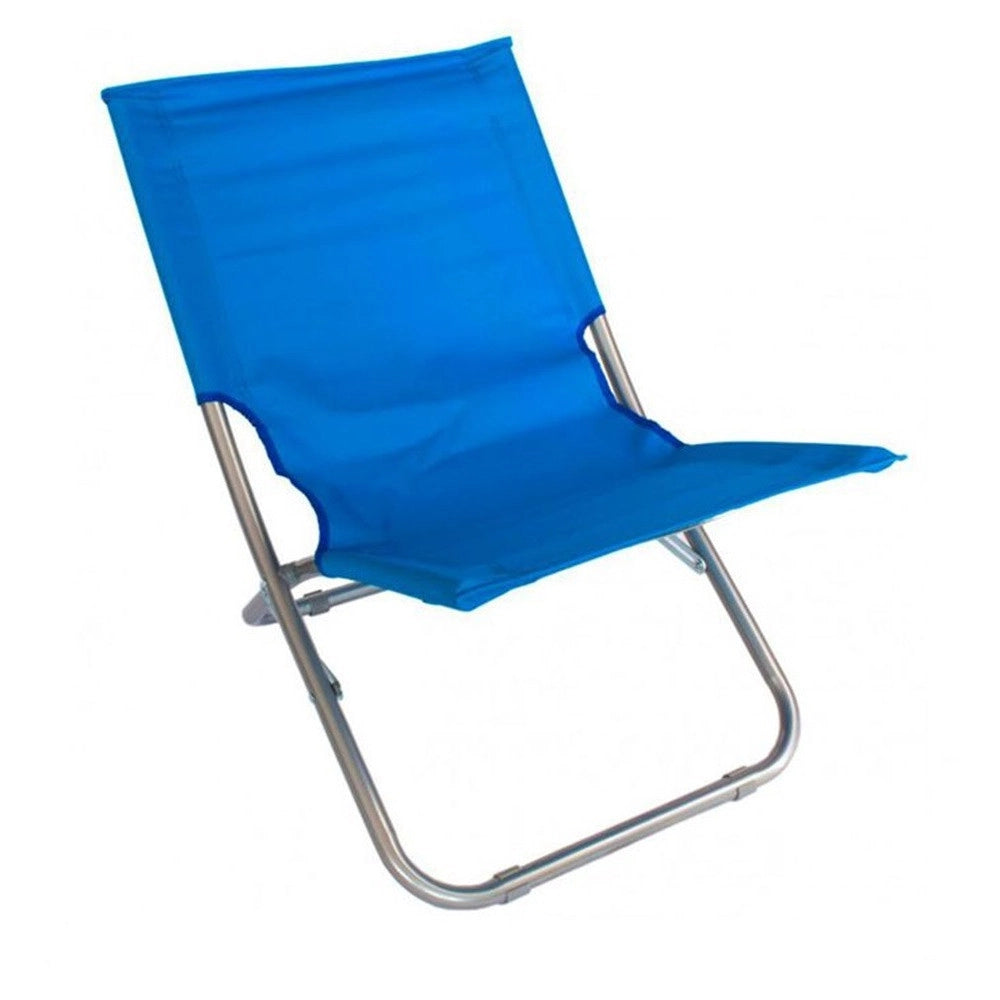 Trade Shop - Spiaggina In Tessuto Oxford Blu Pieghevole Sedia Per Mare Campeggio Portatile 281050 -