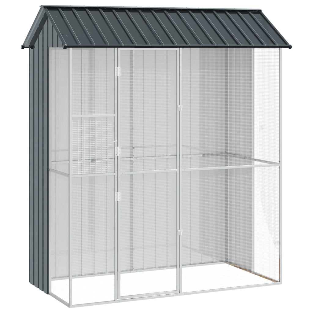 Voliera per Uccelli  Antracite 215x110x247 cm in Acciaio