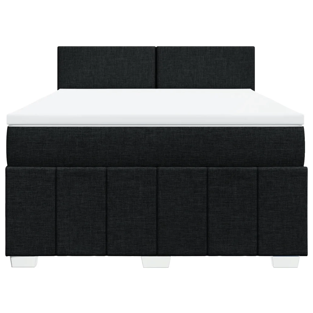 Giroletto a Molle con Materasso Nero 140x200 cm in Tessuto