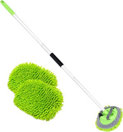 Set di spazzole autoreinificanti microfibra 157,5 cm con setole lunghe e spazzola per auto, camper e camion, inclusa 1 testa di chenille resistente ai graffi con braccio in alluminio (verde).