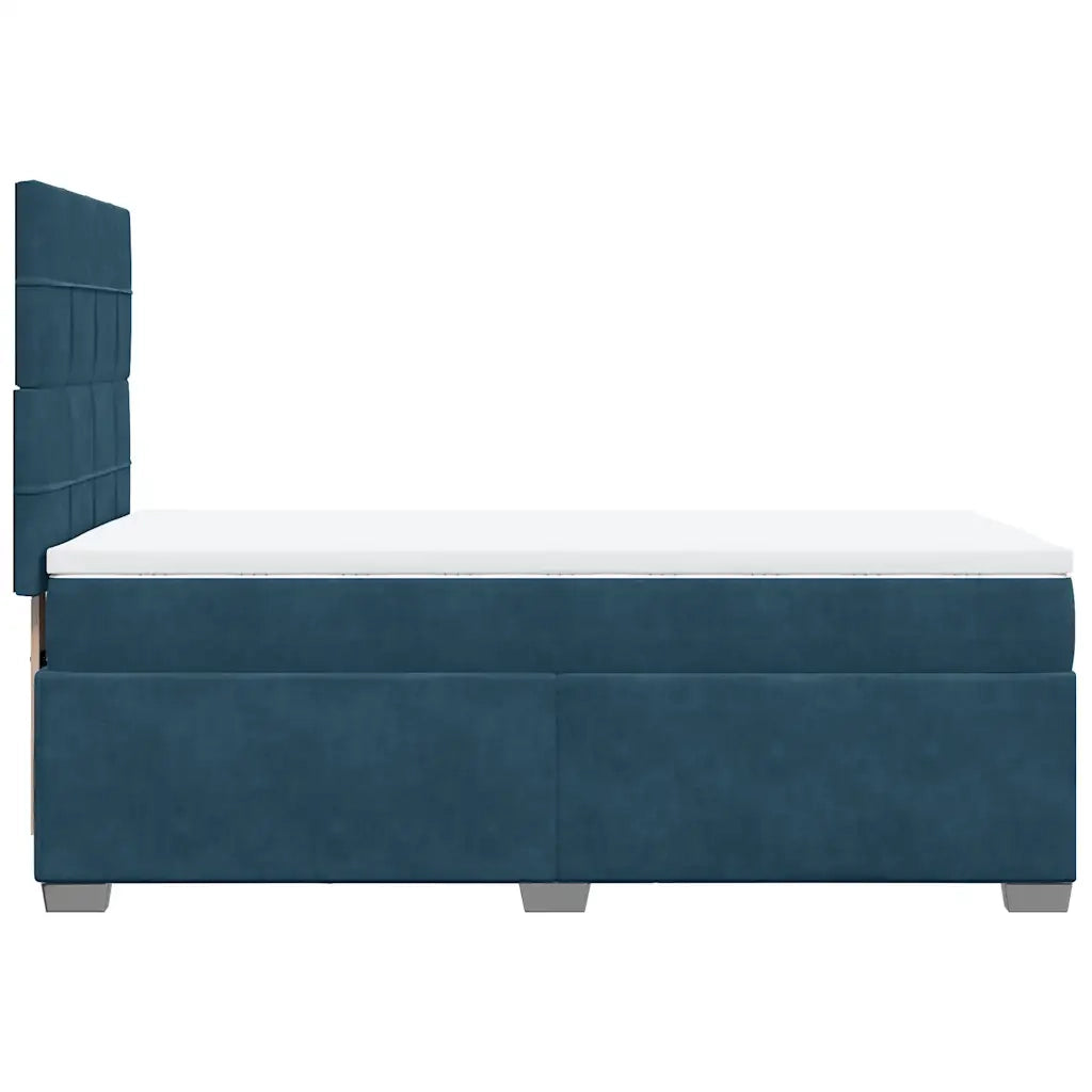 Giroletto a Molle con Materasso Blu 90x200 cm in Velluto 3290814
